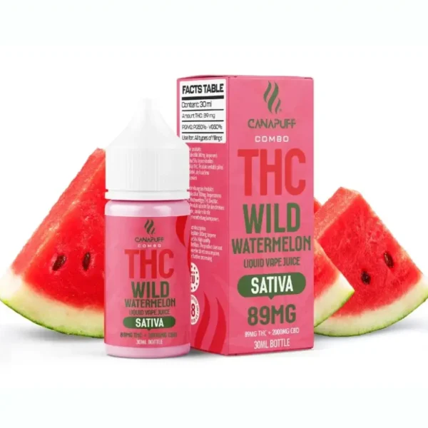 CanaPuff THC+ liquid Wild Watermelon, 89 mg, 30 ml