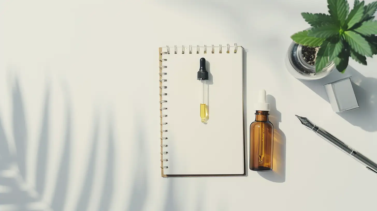 Σταγονόμετρο CBD και σημειώσεις υπολογισμού mg ανά mL