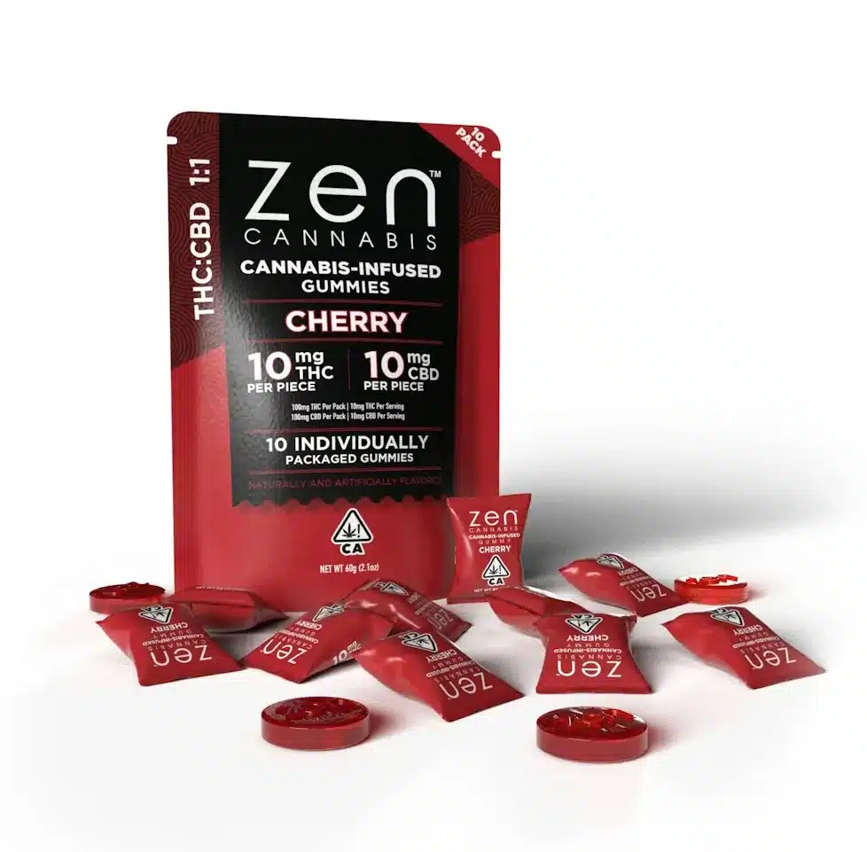 zen cbd thc+ gummies cherry 200mg